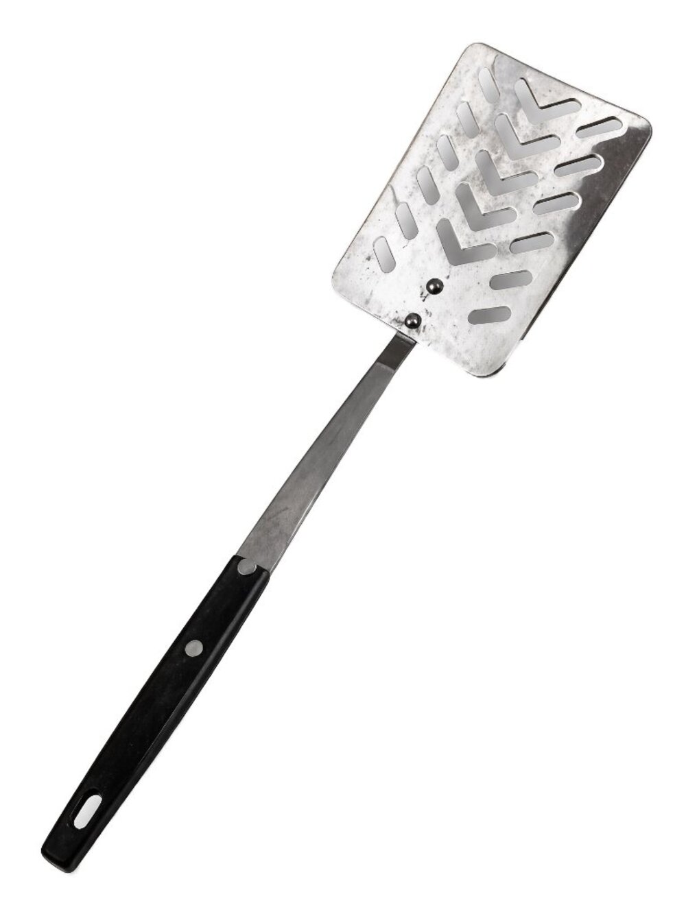 Vintage Stainless Steel Slotted Spatula Turner Japan Black Handle Retro Kitchen